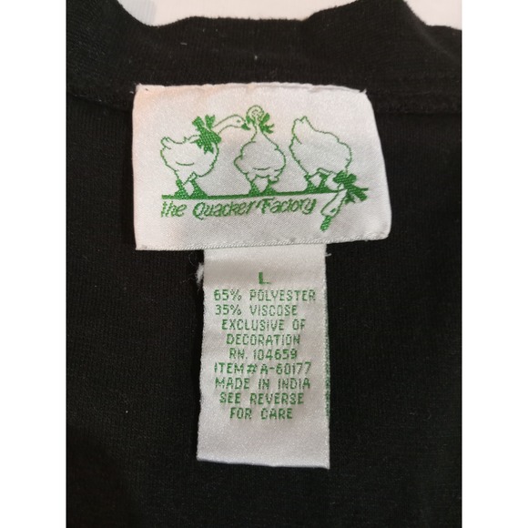 The Quacker Factory Black Embroidered Iris Floral Vest Size L - Picture 3 of 6